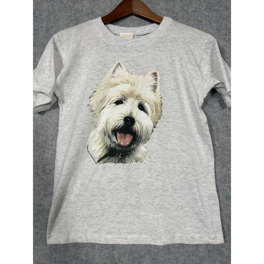 Vintage Westie Dog T Shirt Small Gray James Killen Graphic Made in Canada